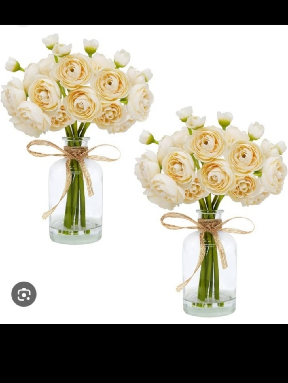 2‑Piece Faux Silk Flower Vase Set